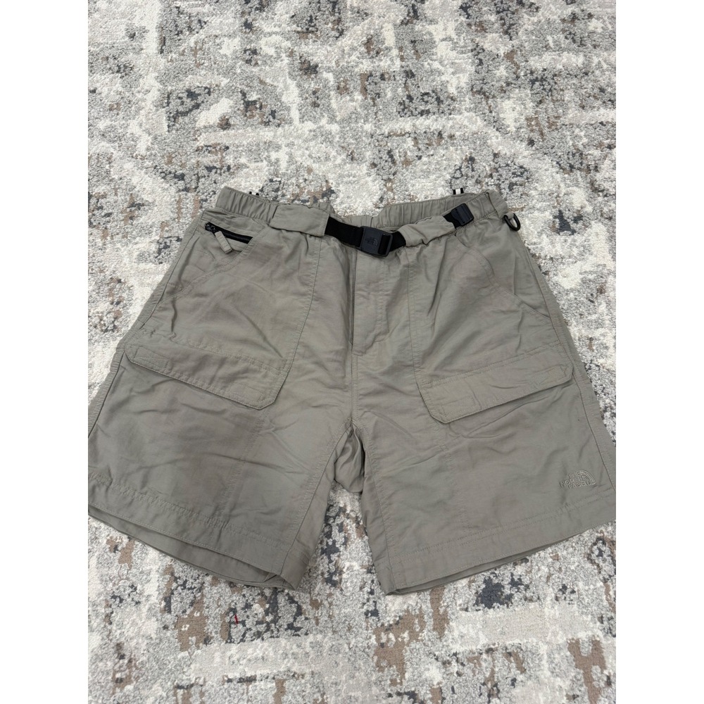 The North Face Mens Class V Belted Cargo Shorts Khaki Nylon‎ Hiking Large Long